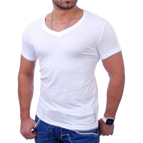 Reslad Herren T-Shirt Miami RS-5050 Weiß-Grau XL