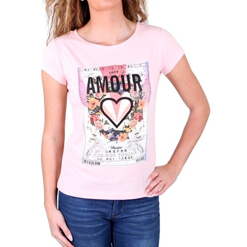 Madonna T-Shirt Damen NEREA Amour Herz Front Print Shirt MF-406979