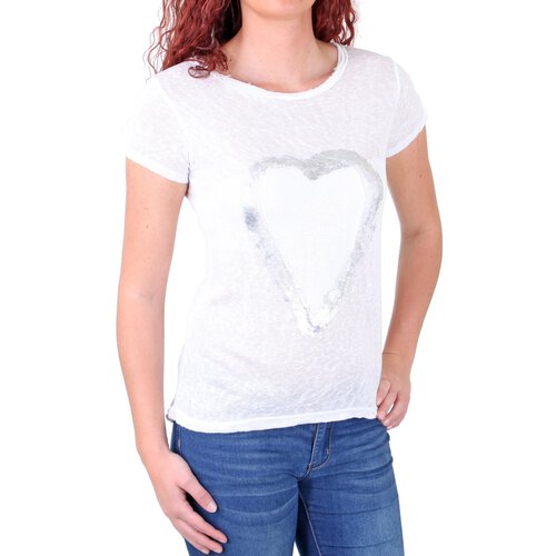 Madonna T-Shirt Damen KAYLEE Rundhals Shirt mit Herz Aufdruck MF-741200