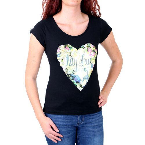 Madonna T-Shirt Damen LIANNE Rundhals Herz Motiv Druck Shirt MF-408054