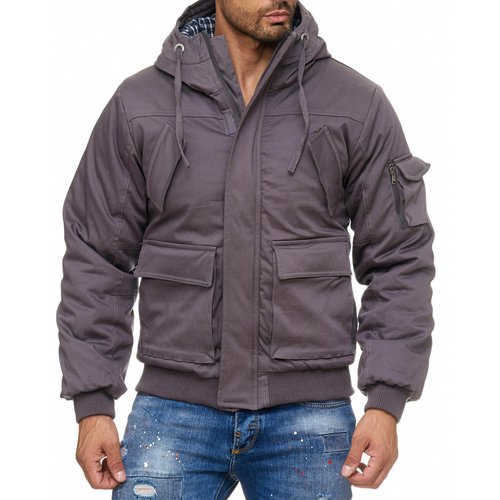 Reslad Winterjacke Herren-Jacke dick geftterte Kapuzenjacke RS-9000