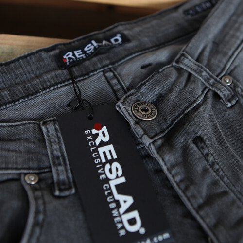 Reslad Jeans Herren Destroyed Look Slim Fit Denim Strech Jeans-Hose RS-2062 Schwarz W29 / L30